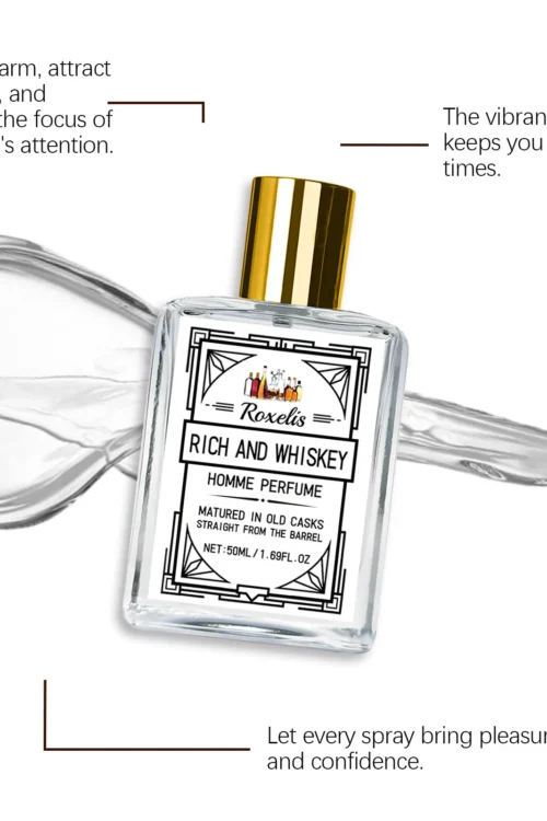 ROXELIS 50ml Rich And Whiskey Homme Perfume Long-lasting Fragrance,Enhance Personal Charm, Confidently Show Style and Elegance